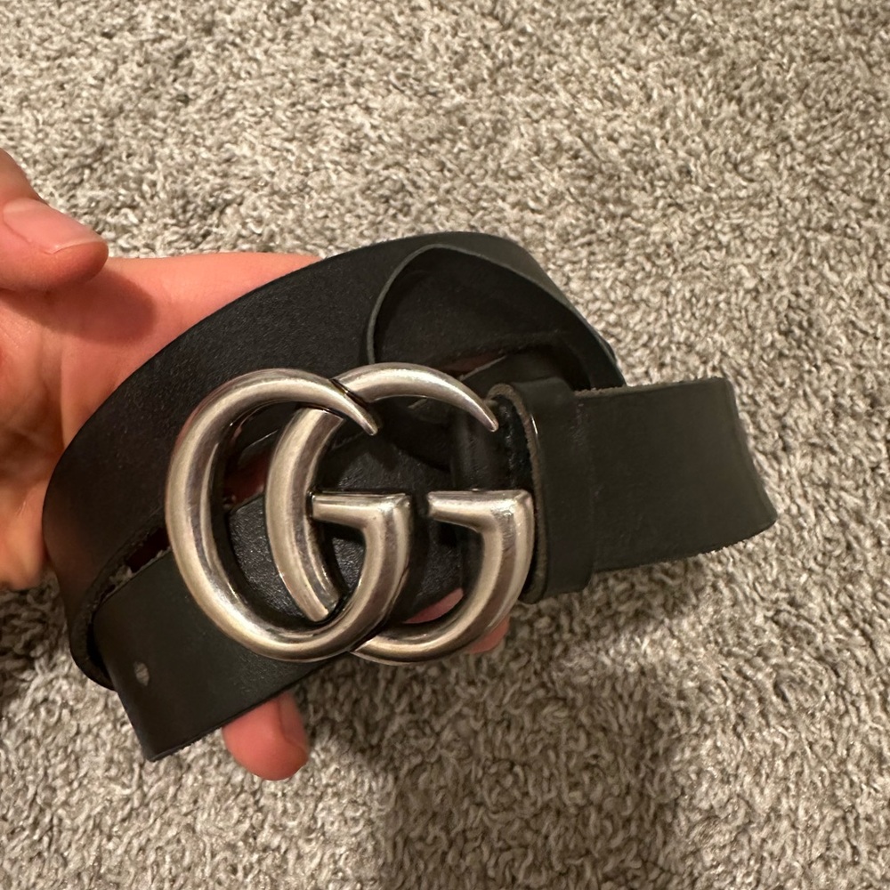 Gucci Authentic Double G Buckle (GG) Women’s Belt Black Pre-owned Size 85